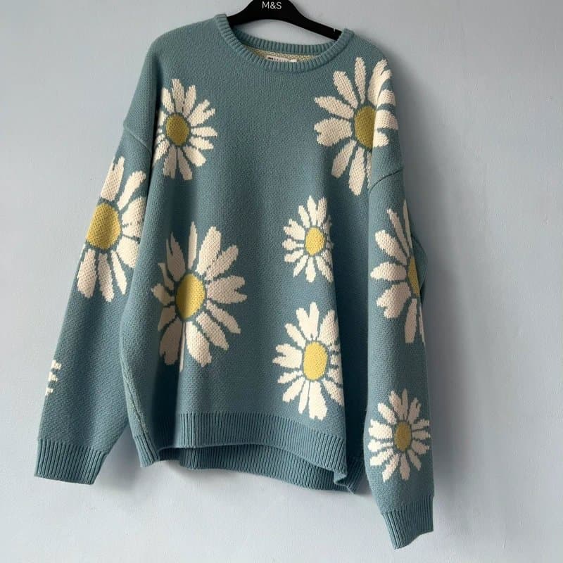 ASOS Design Asos design knitted sweater flowers