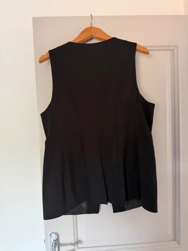 Marks & Spencer Longline black M&S tailored waistcoat, size 16
