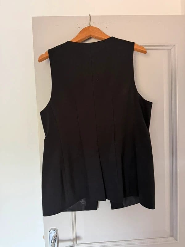 Marks & Spencer Longline black M&S tailored waistcoat, size 16 - 1
