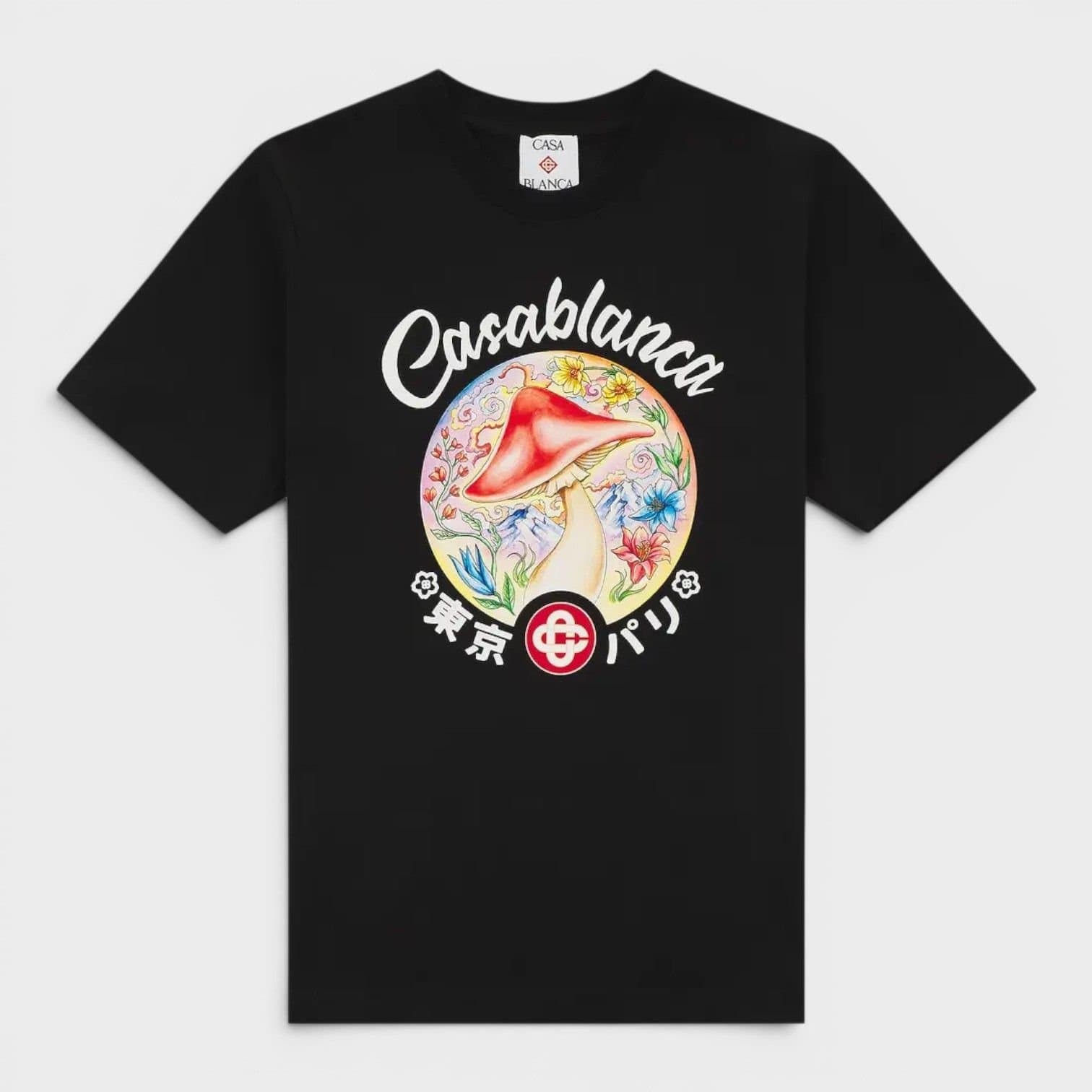 Casablanca Casablanca Men's Mushroom Emblem Printed T-Shirt Black