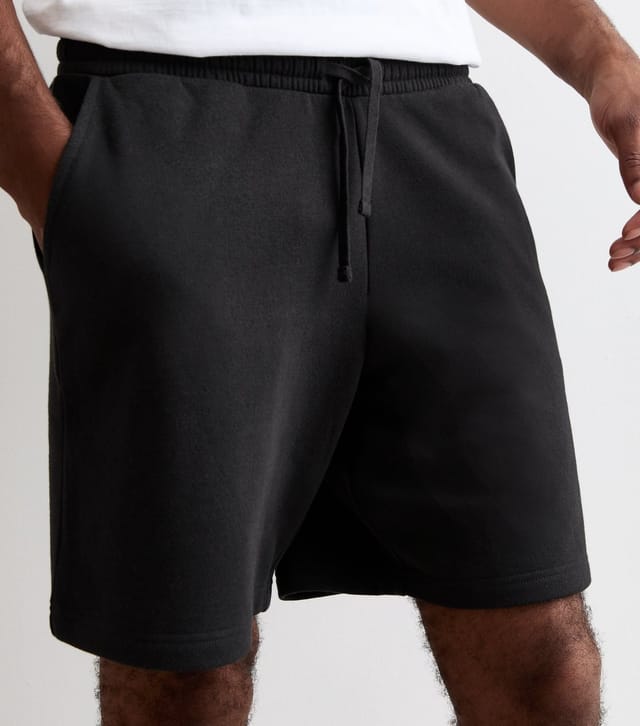 New Look Men's Black Relaxed Fit Drawstring Jersey Shorts New Look - 2