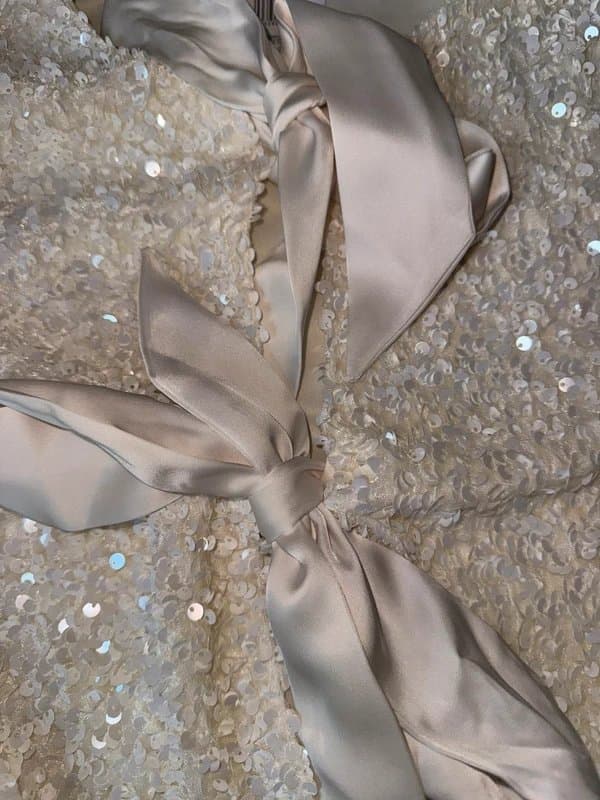 F&F F&F White Sequin Velvet Bow Jacket - size 12