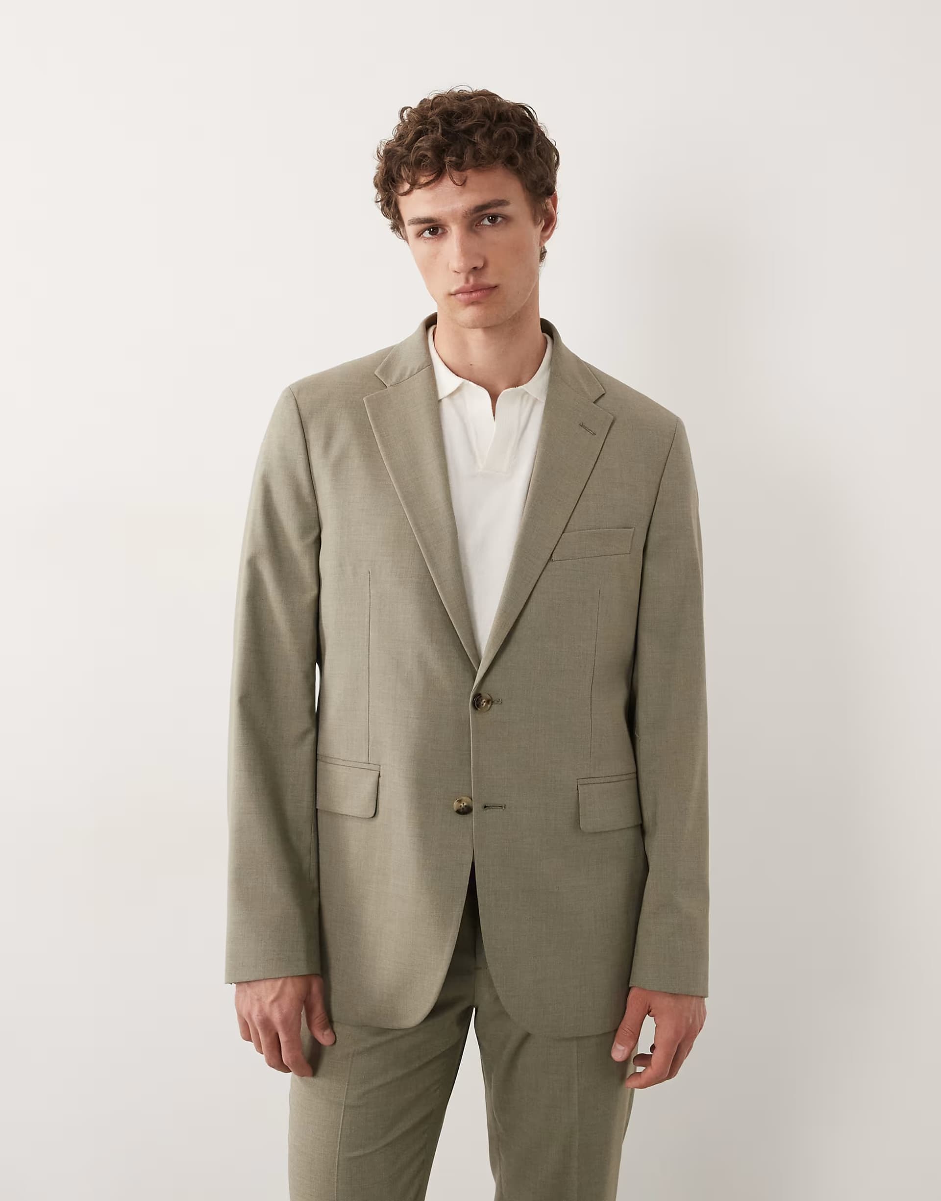 ASOS Mango Paris super slim fit blazer co-ord in mushroom