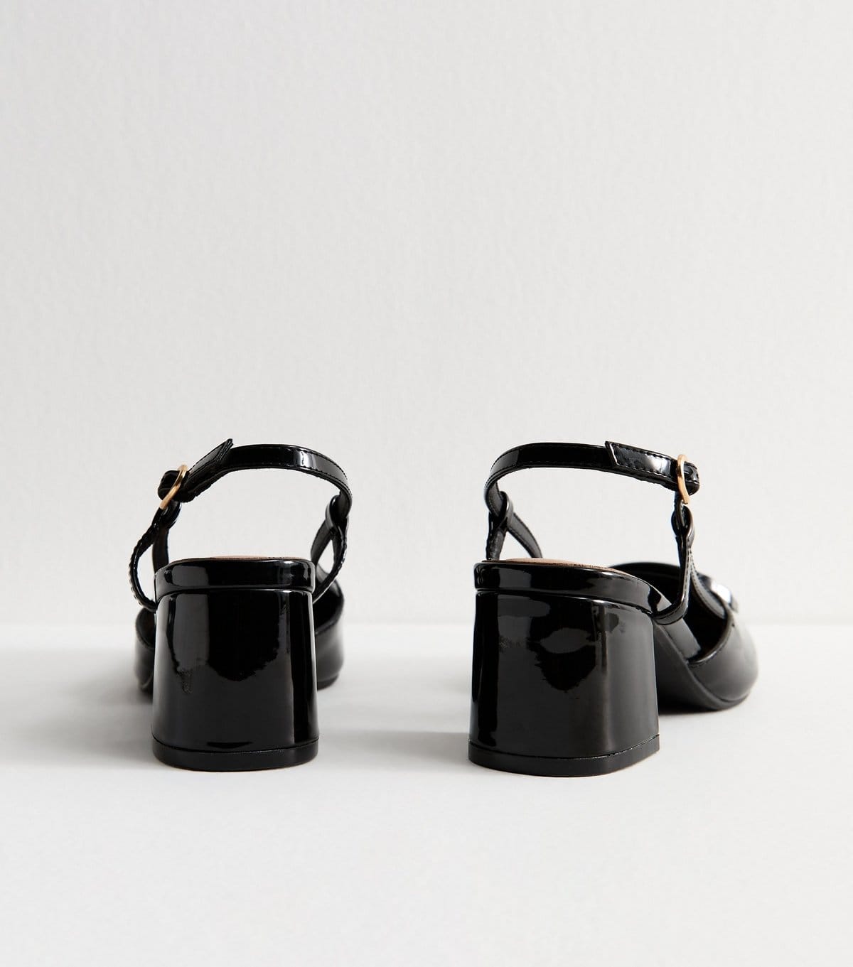 New Look Women's Black Buckle Front Slingback Sandals Vegan New Look - 4