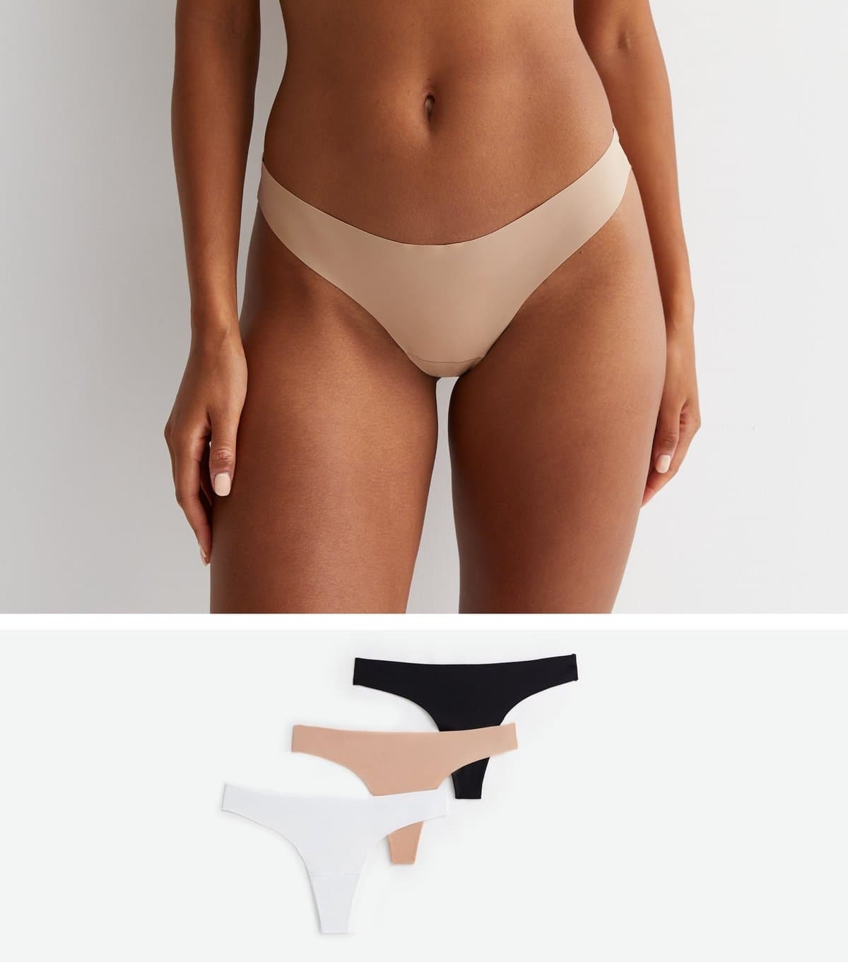 New Look Women's 3 Pack Multicoloured No VPL Thongs New Look