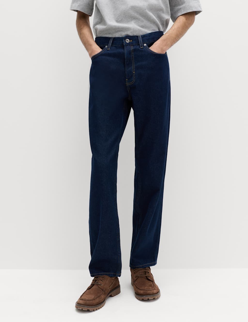 Marks & Spencer M&S Straight Fit Lightweight Soft Touch Jeans Indigo - 2