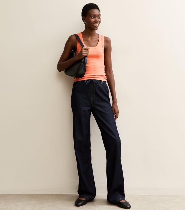 New Look Women's Tall Dark Coral Ribbed Scoop Neck Vest New Look - 3