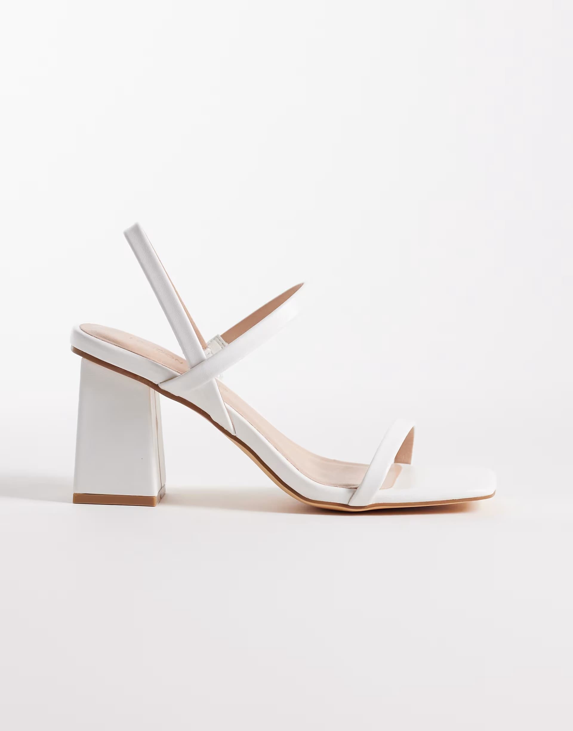 ASOS ASOS White Strappy Mid Block Heeled Sandals