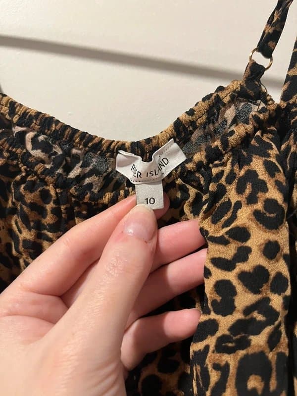 River Island River Island leopard cheetah animal print pattern cold shoulder strappy blouse top