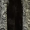 Yumi Yumi Women's Black Faux Fur Trim Cape With Paisley Print - 4