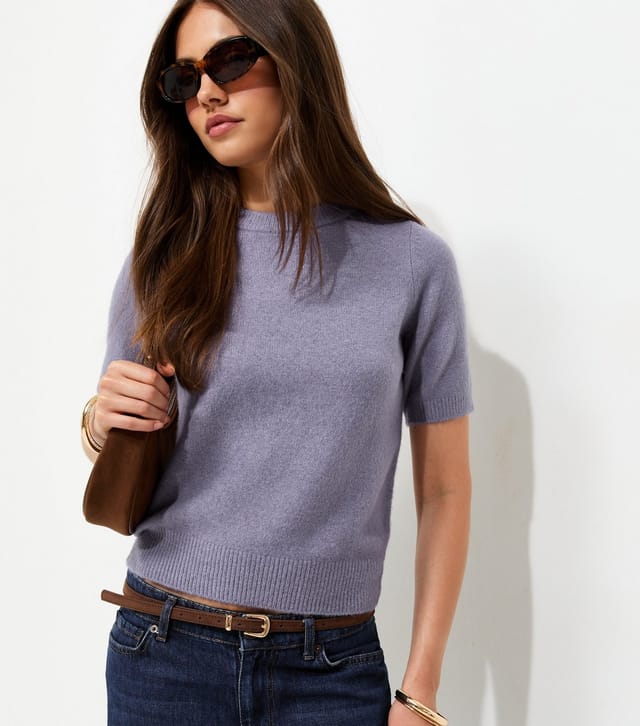 New Look Women's Light Purple Short Sleeve Midweight Knit T-Shirt New Look - 2