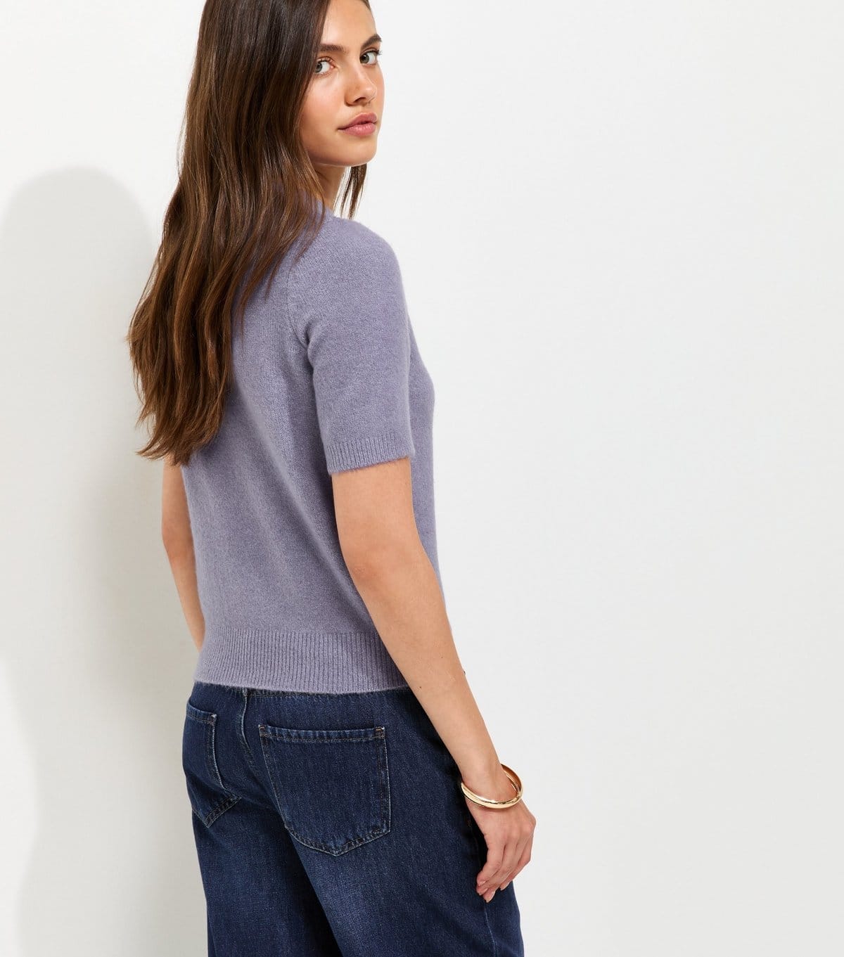 New Look Women's Light Purple Short Sleeve Midweight Knit T-Shirt New Look - 4