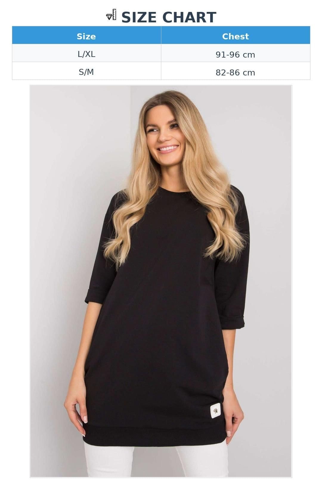 Love Lace Love Lace Women's Extended Cut 3/4 Sweatshirt Dress in Black - 4