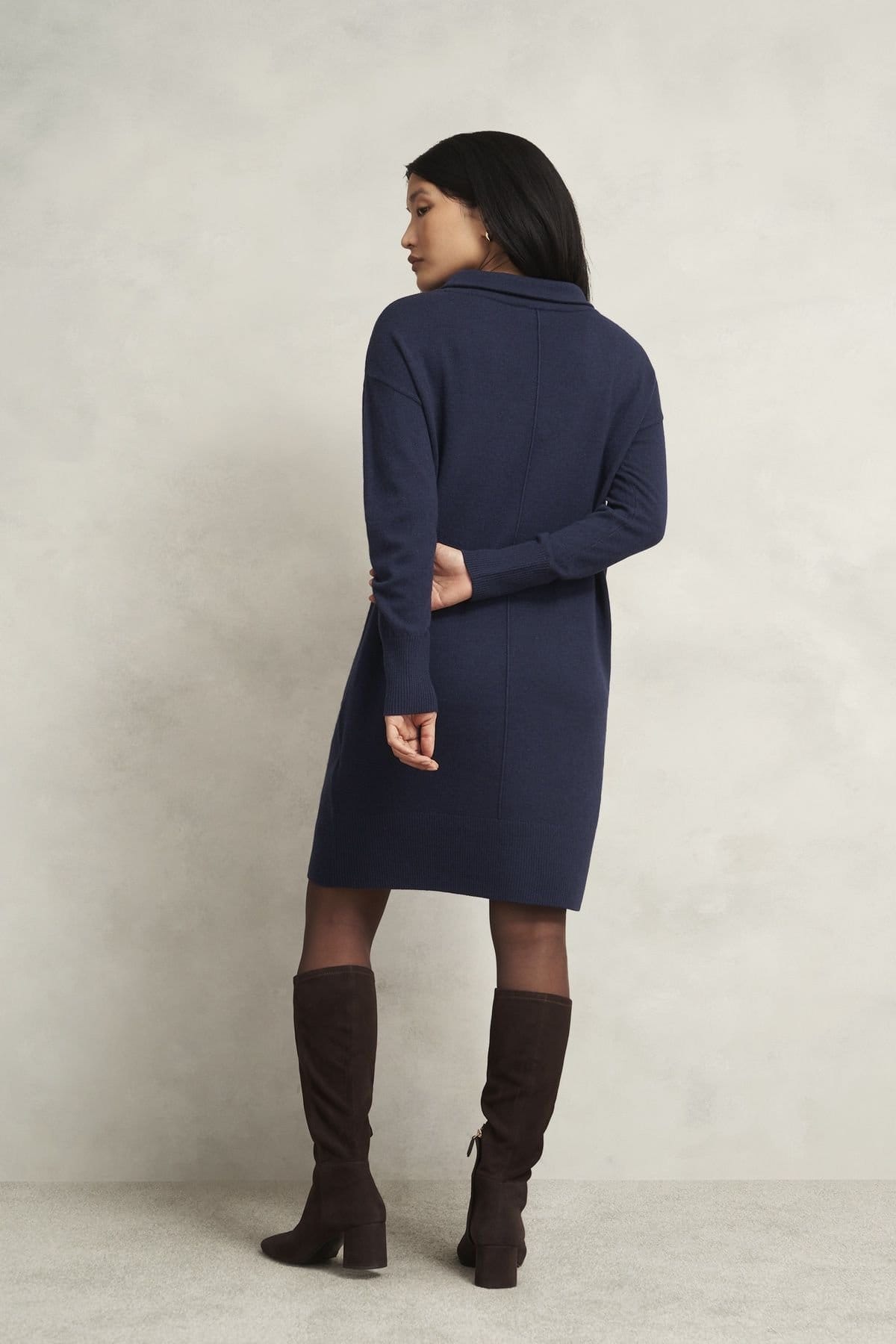 Hobbs London Hobbs London Women's Audrey Knitted Dress in Dark Navy - 4