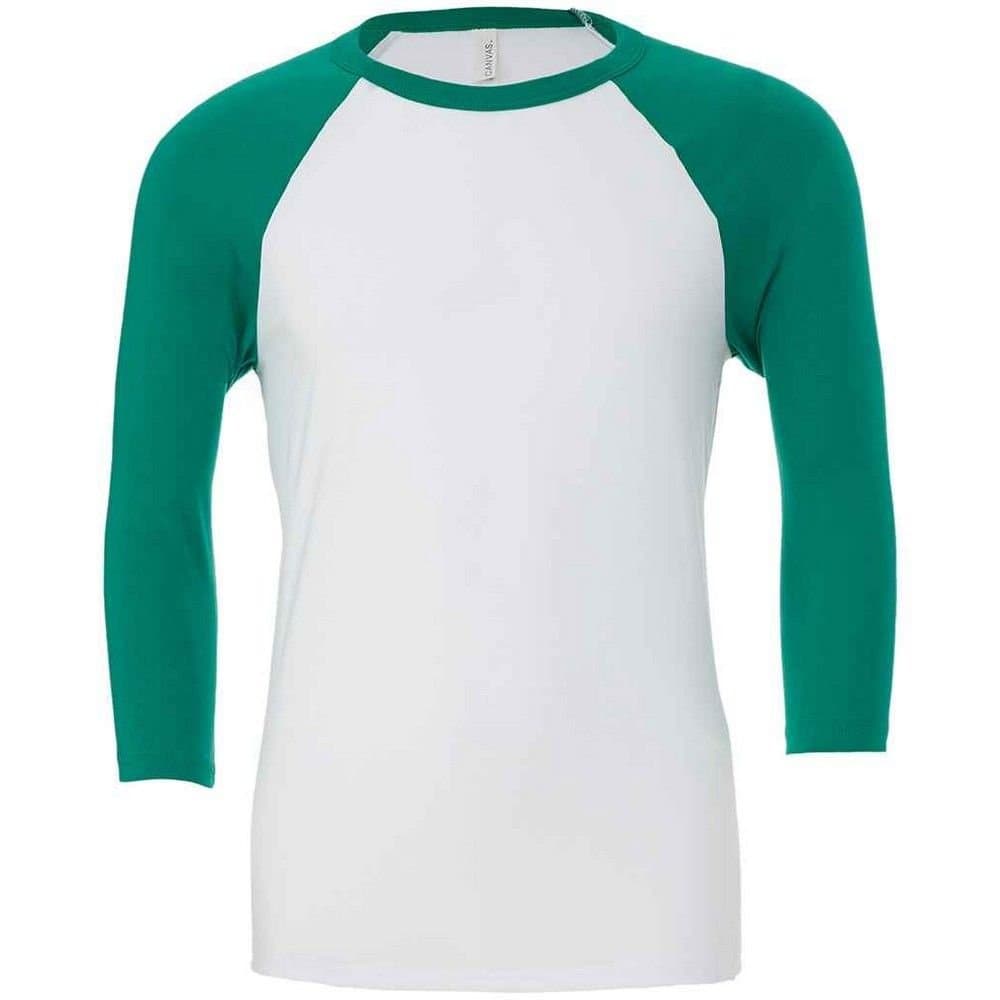 Canvas Canvas Men's 3 4 Sleeve Baseball T-Shirt in White