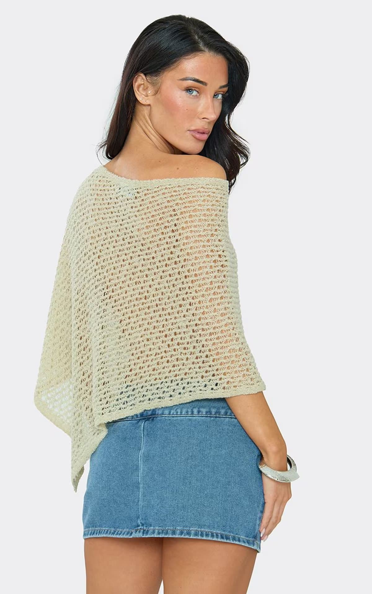 EGO Cape Top In Beige Knit., Women's Size UK S