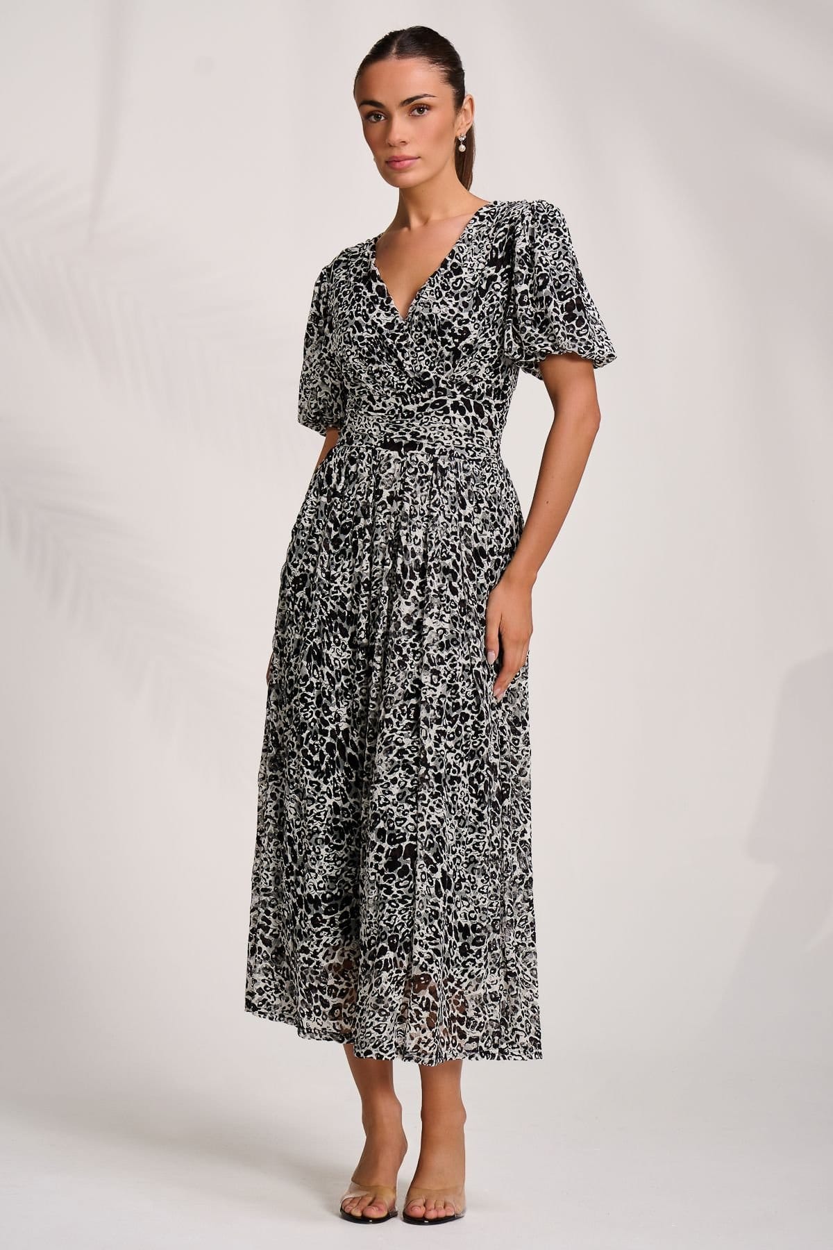 Jolie Moi Jolie Moi Women's Puff Sleeve Printed Lace Maxi Dress - 4