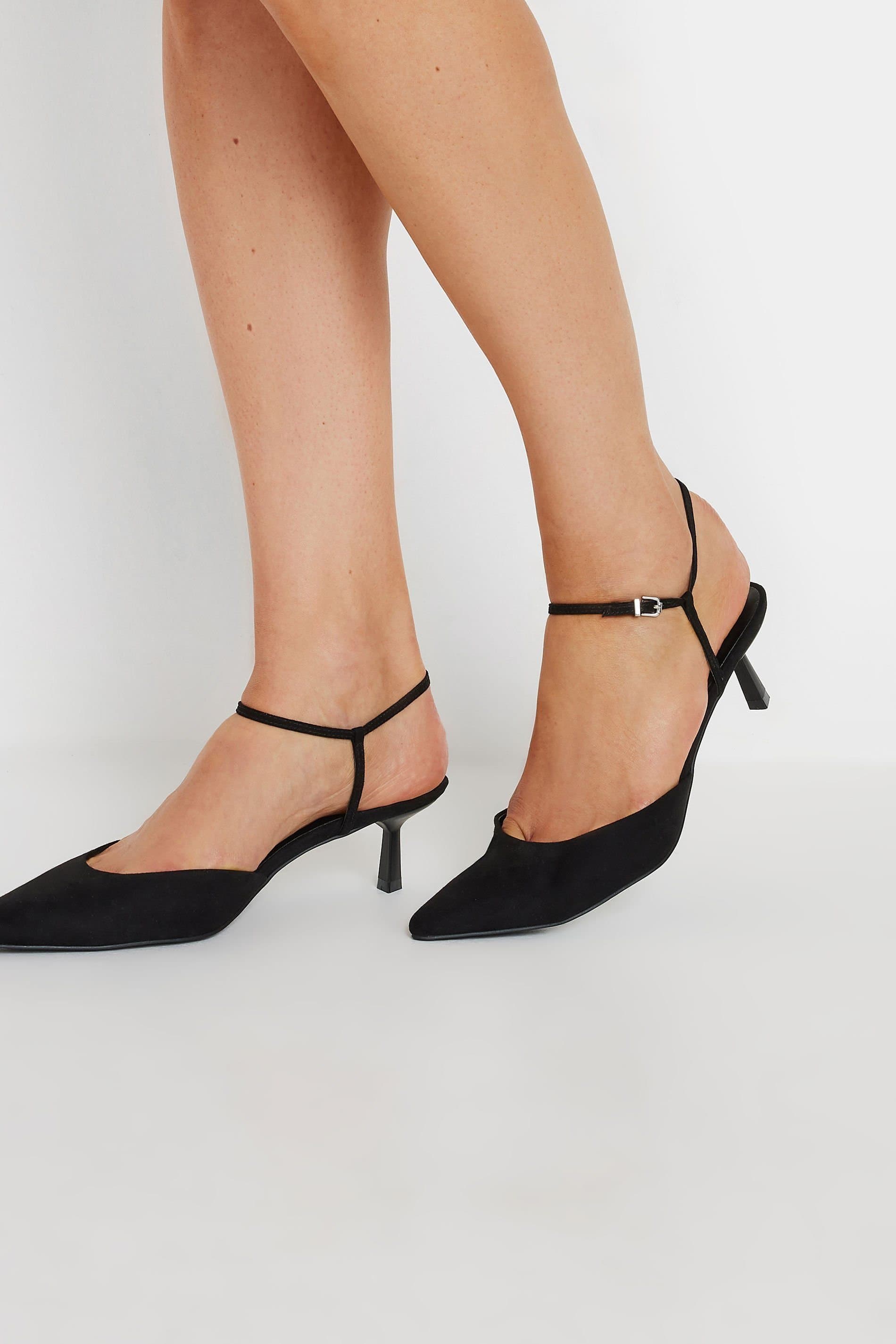 Long Tall Sally Long Tall Sally Black Suede Kitten Heels