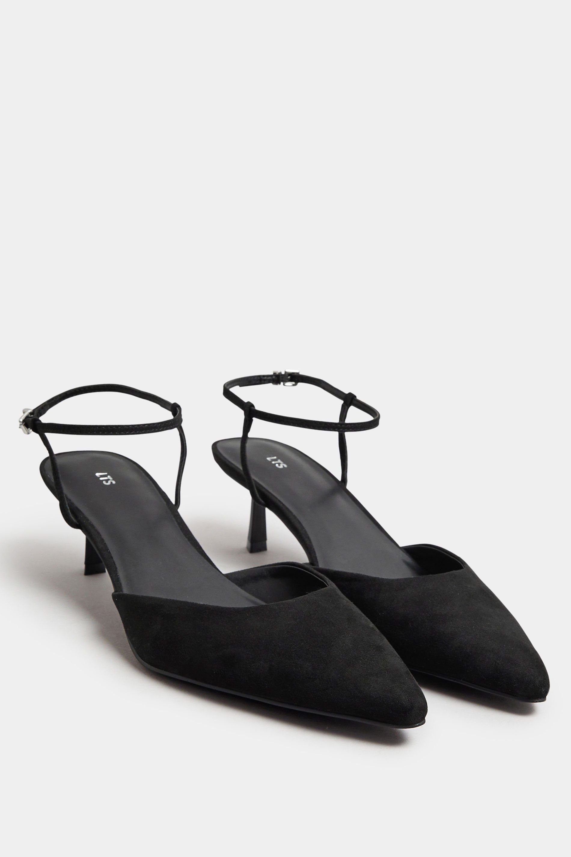 Long Tall Sally Long Tall Sally Women's Ankle Strap Kitten Heels in Black - 2