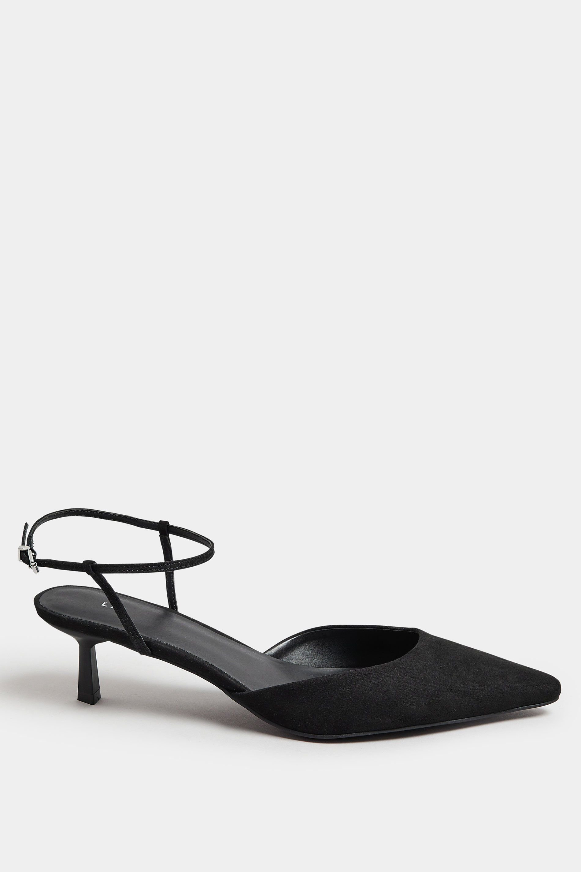 Long Tall Sally Long Tall Sally Women's Ankle Strap Kitten Heels in Black - 4