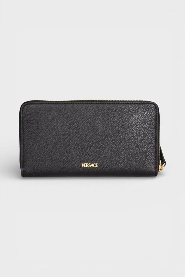 Versace Versace Women's Virtus Black Leather Long Wallet - 2