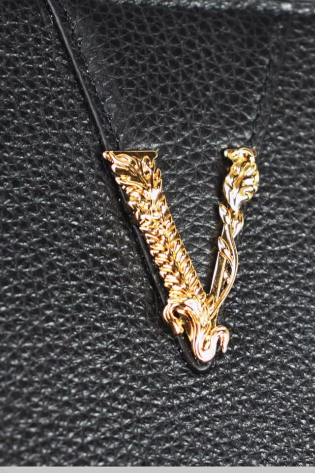 Versace Versace Women's Virtus Black Leather Long Wallet - 3