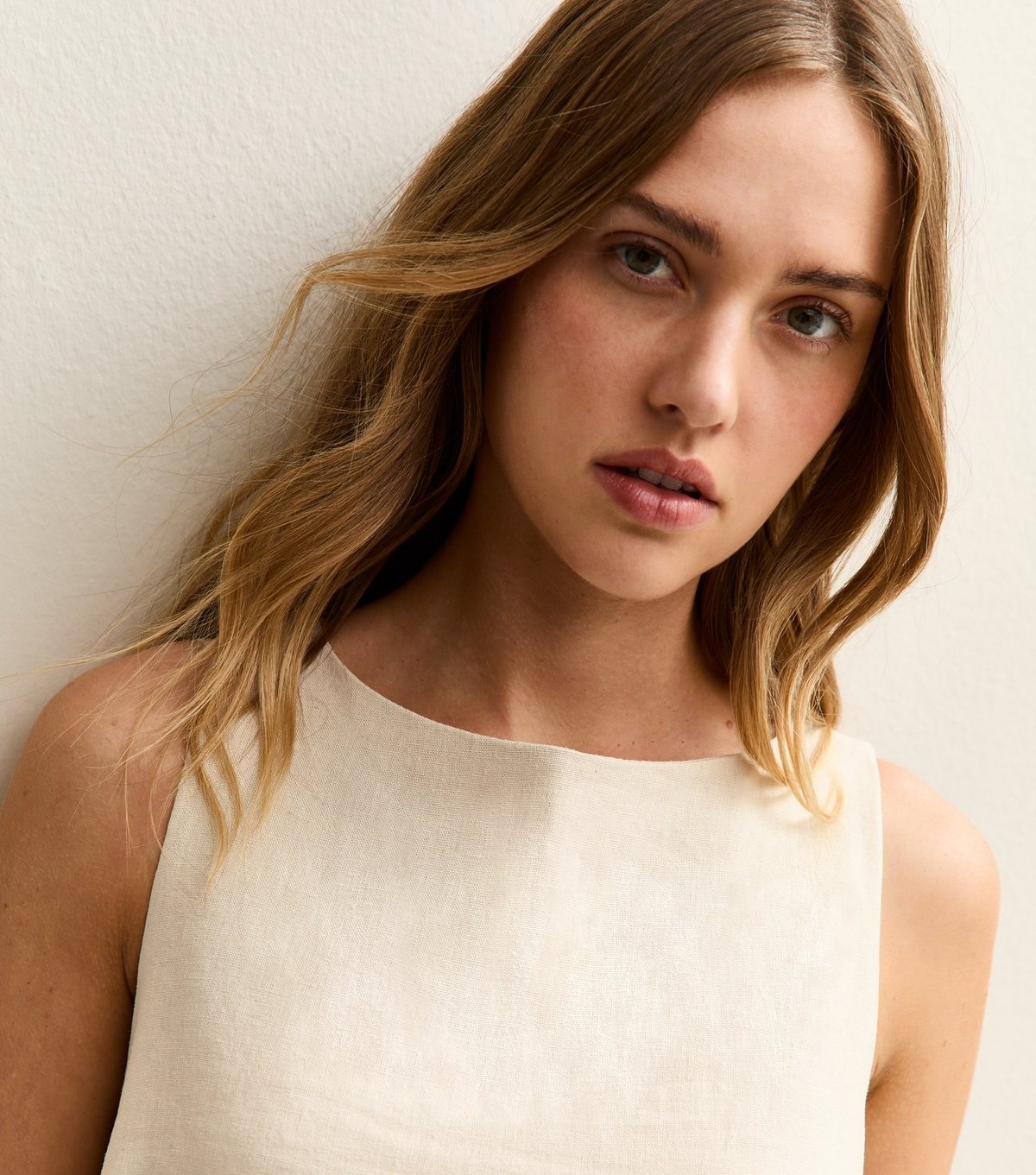 New Look Women's Stone Linen Blend Tie Back Mini Dress New Look - 2