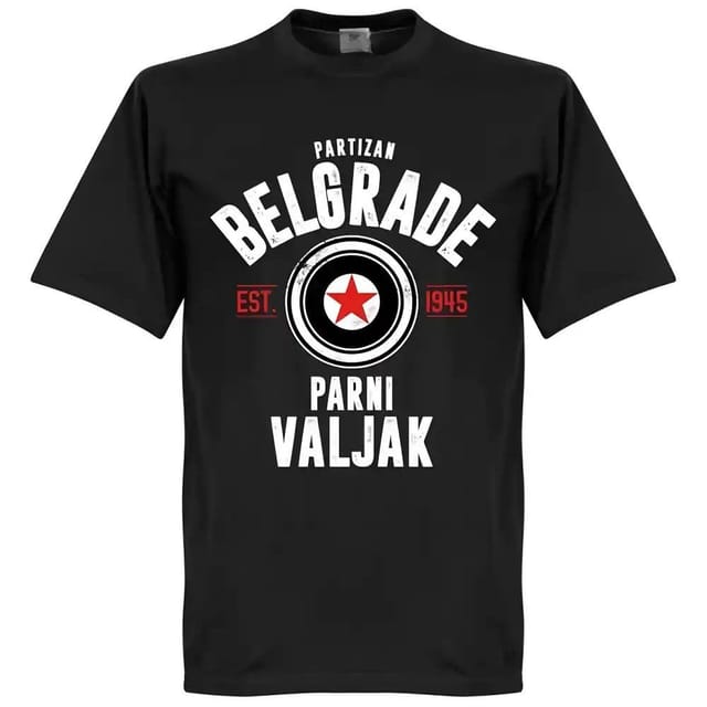 Partizan Belgrade Partizan Belgrade Men's Established T-Shirt in Black - 2