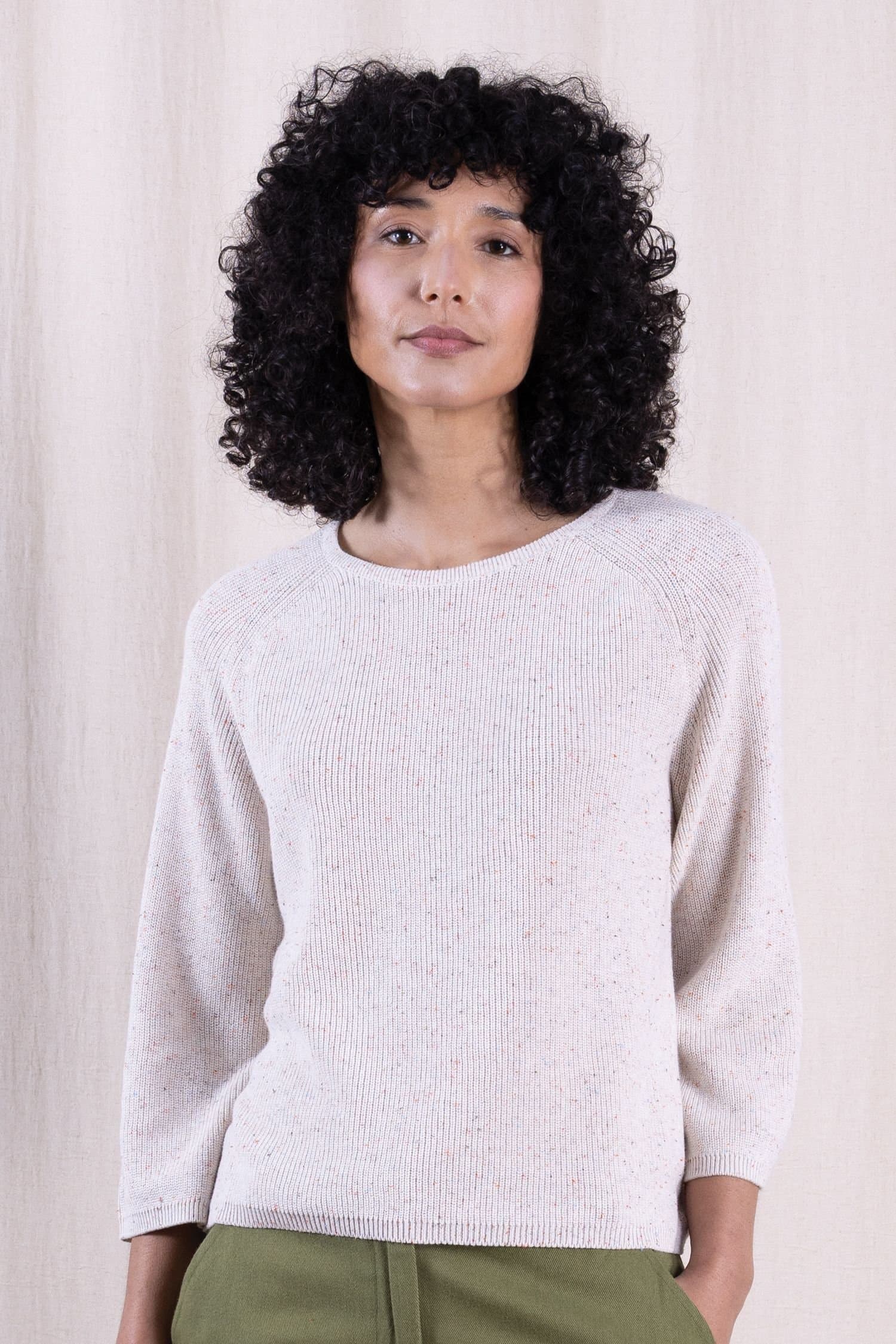 Nomads Clothing Nomads Clothing Women's Cotton Wide Neck Jumper in Ivory