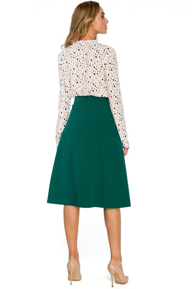 Love Lace Love Lace Women's A Line Midi Skirt with Covered Zip Style 124820 in Green - 2