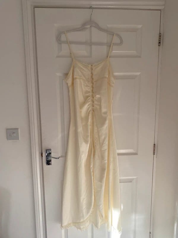 Aralina Butter Yellow Silky Satin Floaty Cover-Up Dress