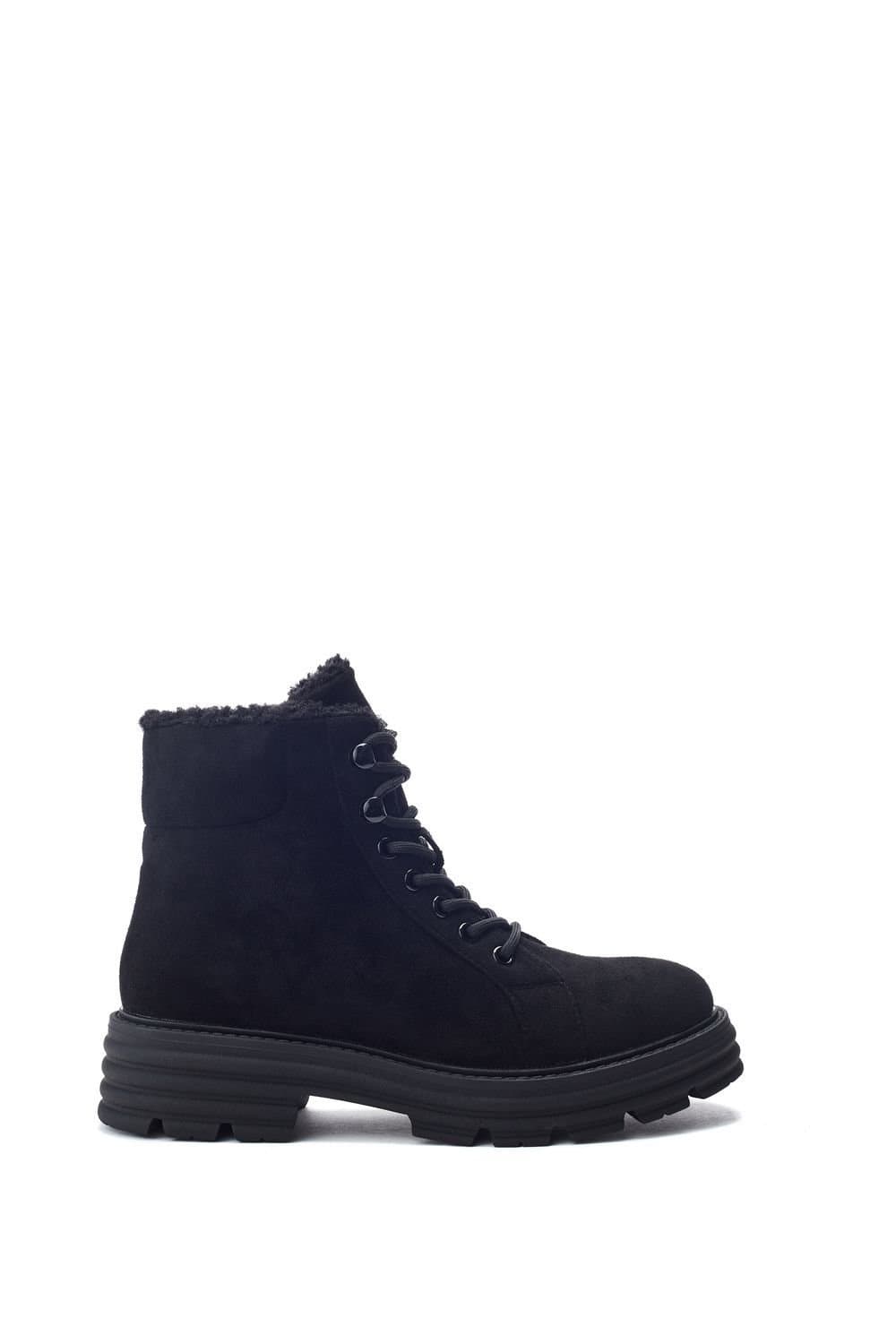 b.soleful b.soleful Black Alcantara Ankle Boots