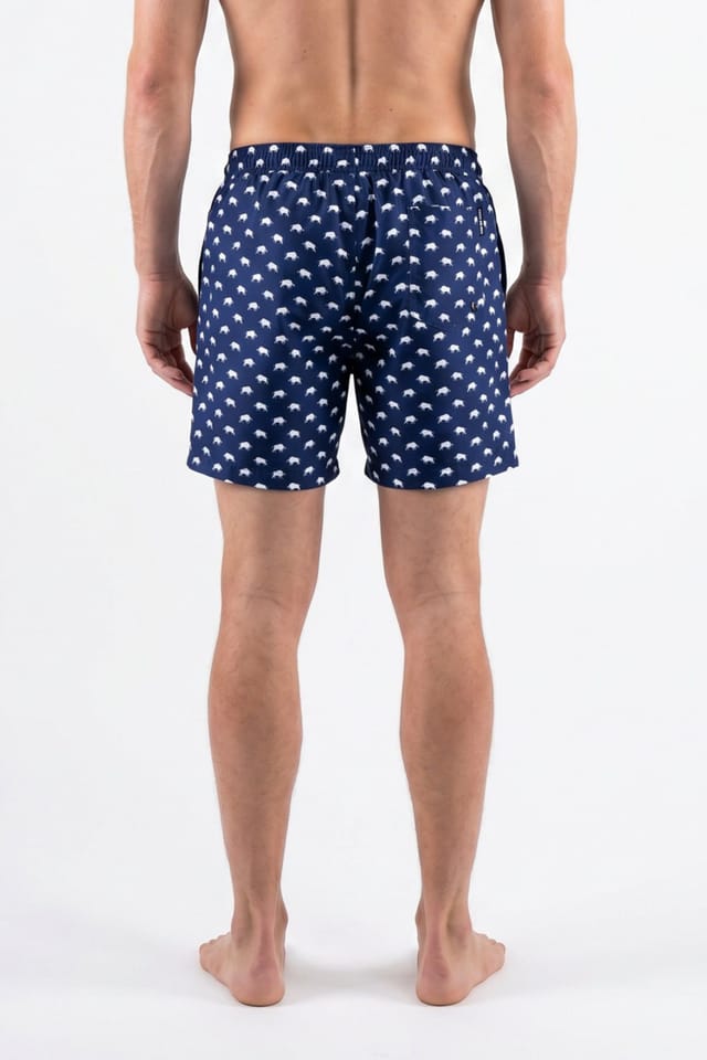 raging bull Raging Bull Men's Bull Print Swim Short in Navy - 2