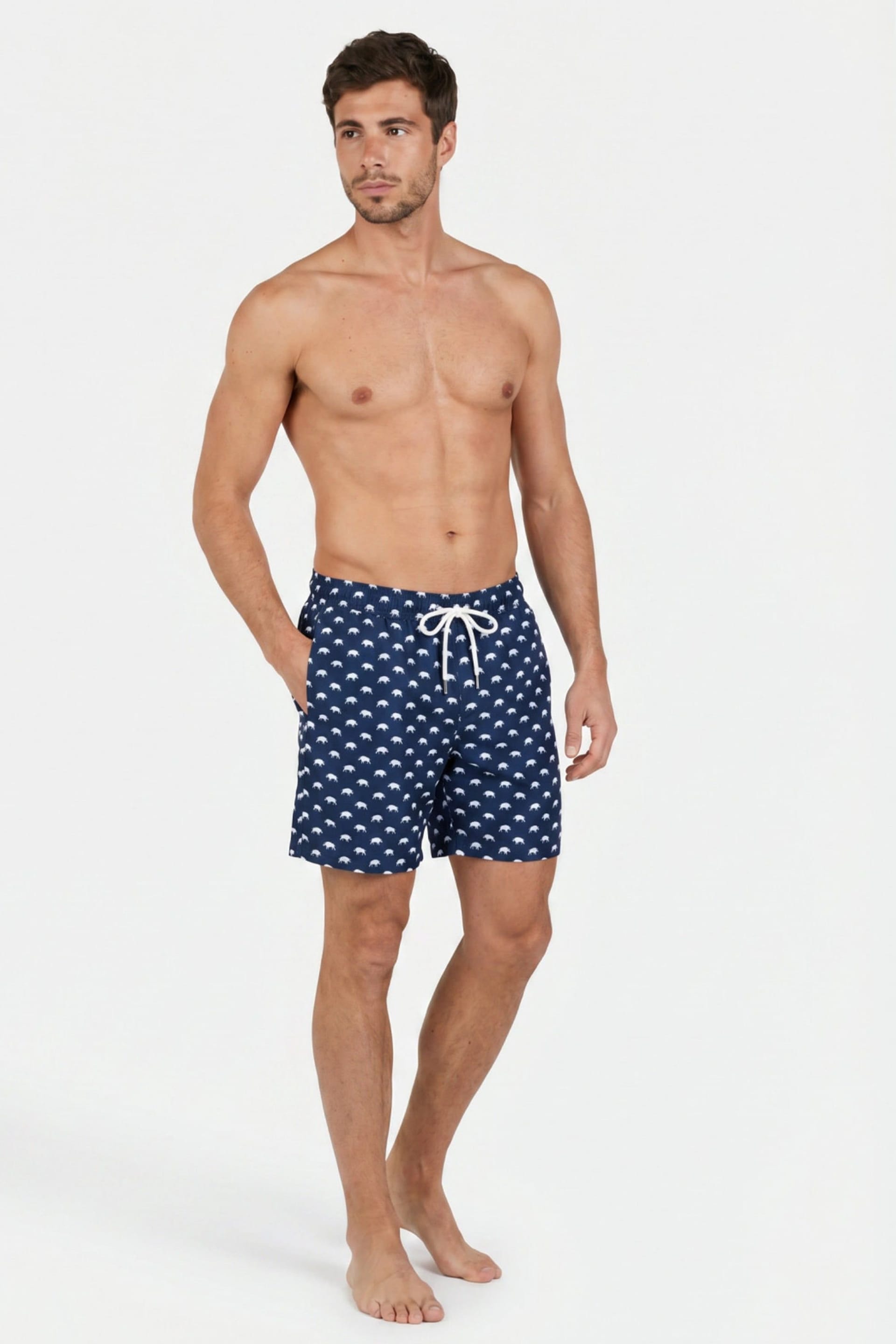 raging bull Raging Bull Men's Bull Print Swim Short in Navy - 4