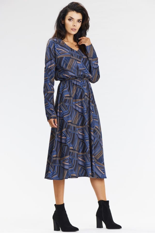 Love Lace Love Lace Women's Airy Kimono Midi Dress with V Neck Sleeves in Blue - 2