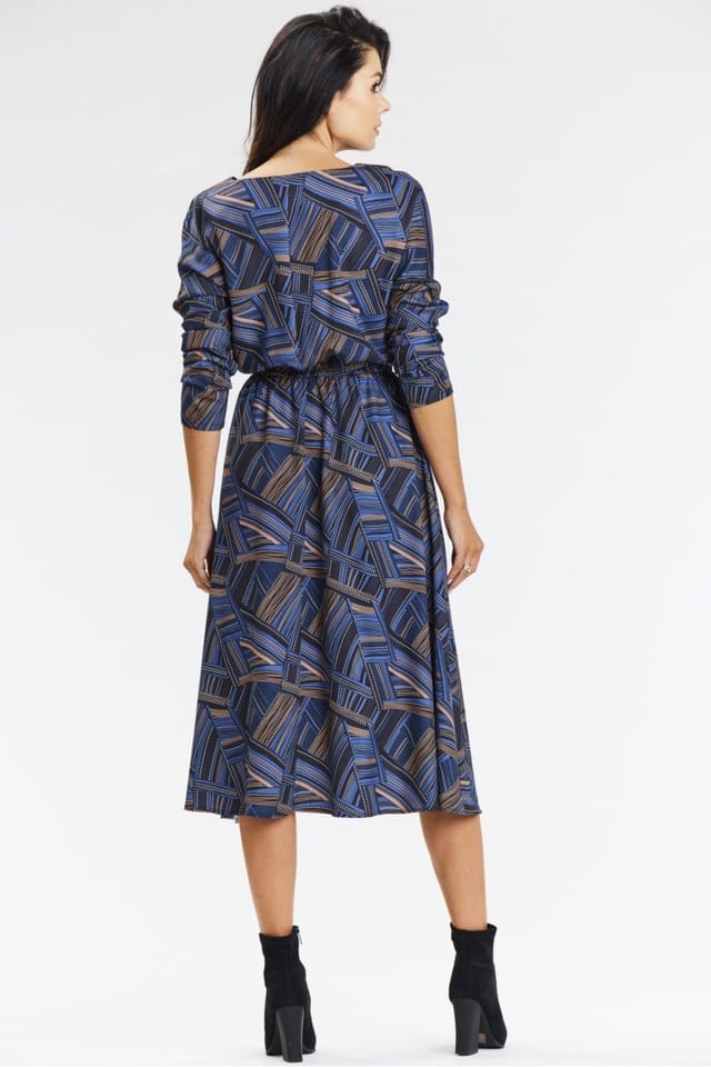 Love Lace Love Lace Women's Airy Kimono Midi Dress with V Neck Sleeves in Blue - 3