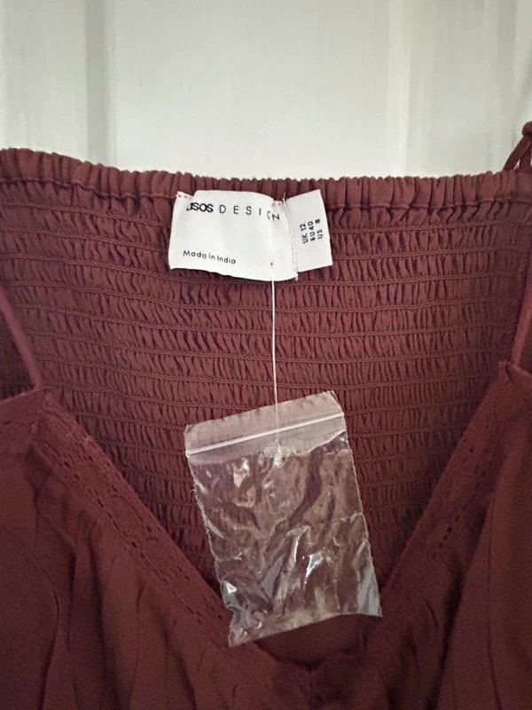 ASOS Design ASOS Design - cami tiered frill button down maxi dress - size 12 - 1