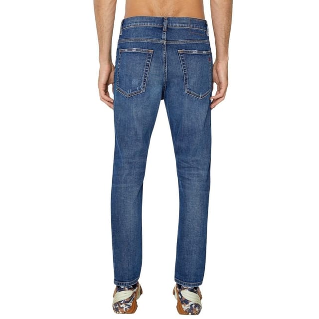 Diesel Diesel Men's D-Fining Tapered Fit Plain Blue Wash Denim Jeans - 2