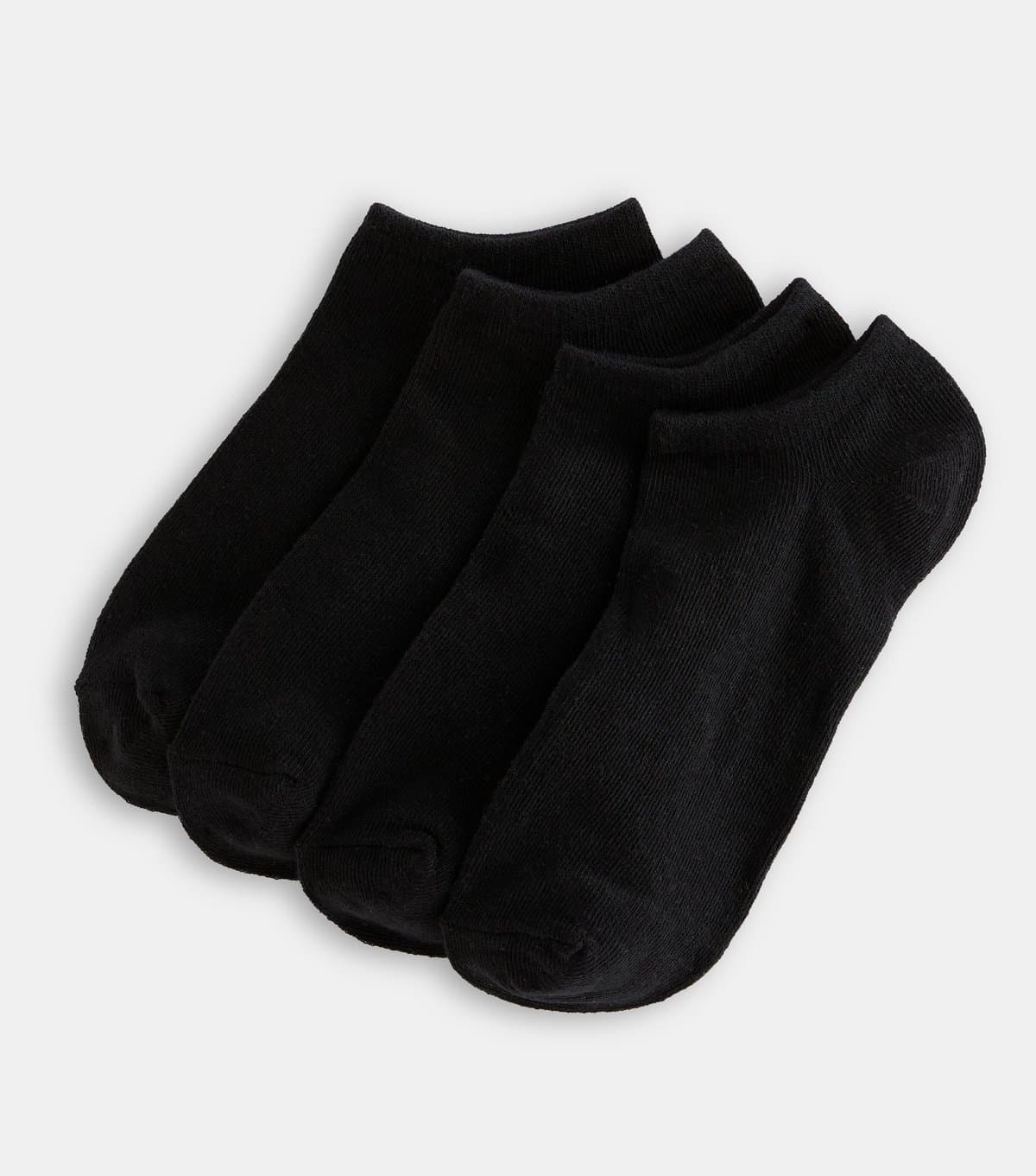 New Look New Look Pack of 4 Black Cotton Rich Trainer Socks