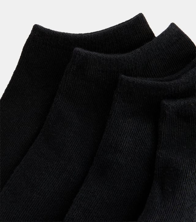 New Look Pack of 4 Black Cotton Rich Trainer Socks New Look - 2