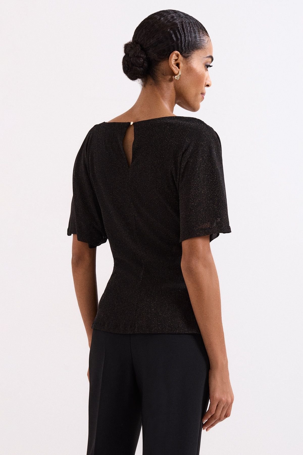 Phase Eight Phase Eight Women's Martha Draped Top in Metallic Gold - 4