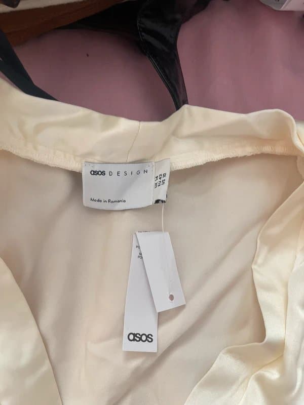 ASOS Silk bodysuit with open front