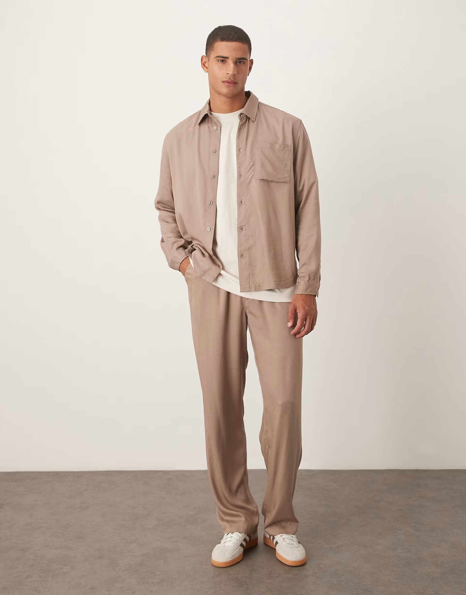 ASOS ASOS DESIGN co-ord baggy trousers in brown