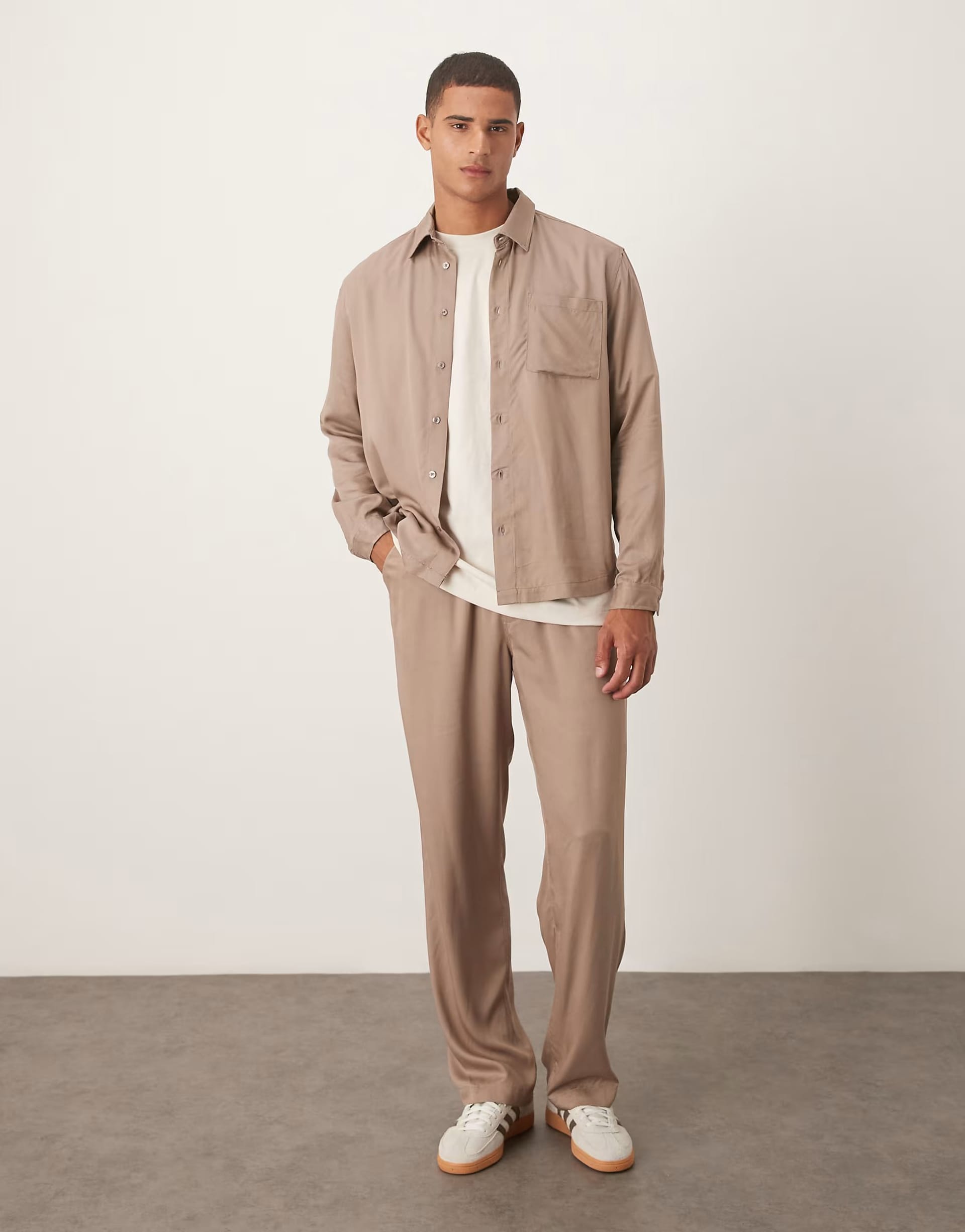 ASOS Brown Cotton Baggy Trousers