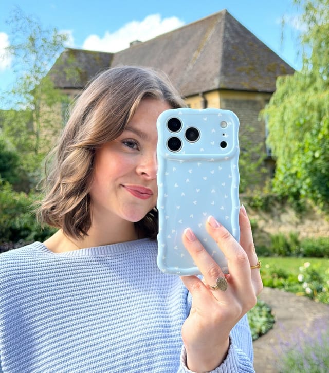 Coconut Lane Light Blue Hearts Print Phone Case Coconut Lane New Look - 3