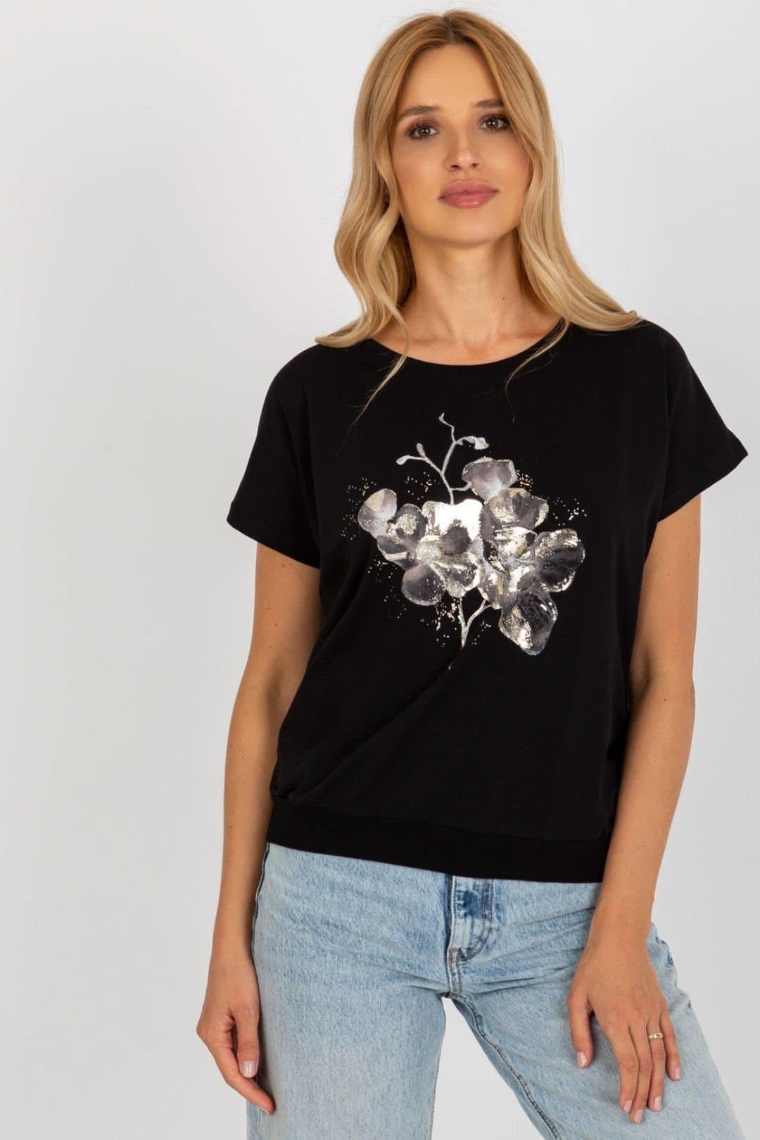 Love Lace Love Lace Black Cotton Printed Blouse