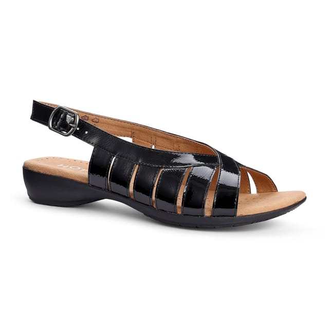 Hotter Hotter Women's Wide Fit 'Sundown' Slingback Sandals in Black - 2