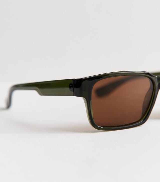 New Look Men's Dark Green Rectangular Sunglasses New Look - 3