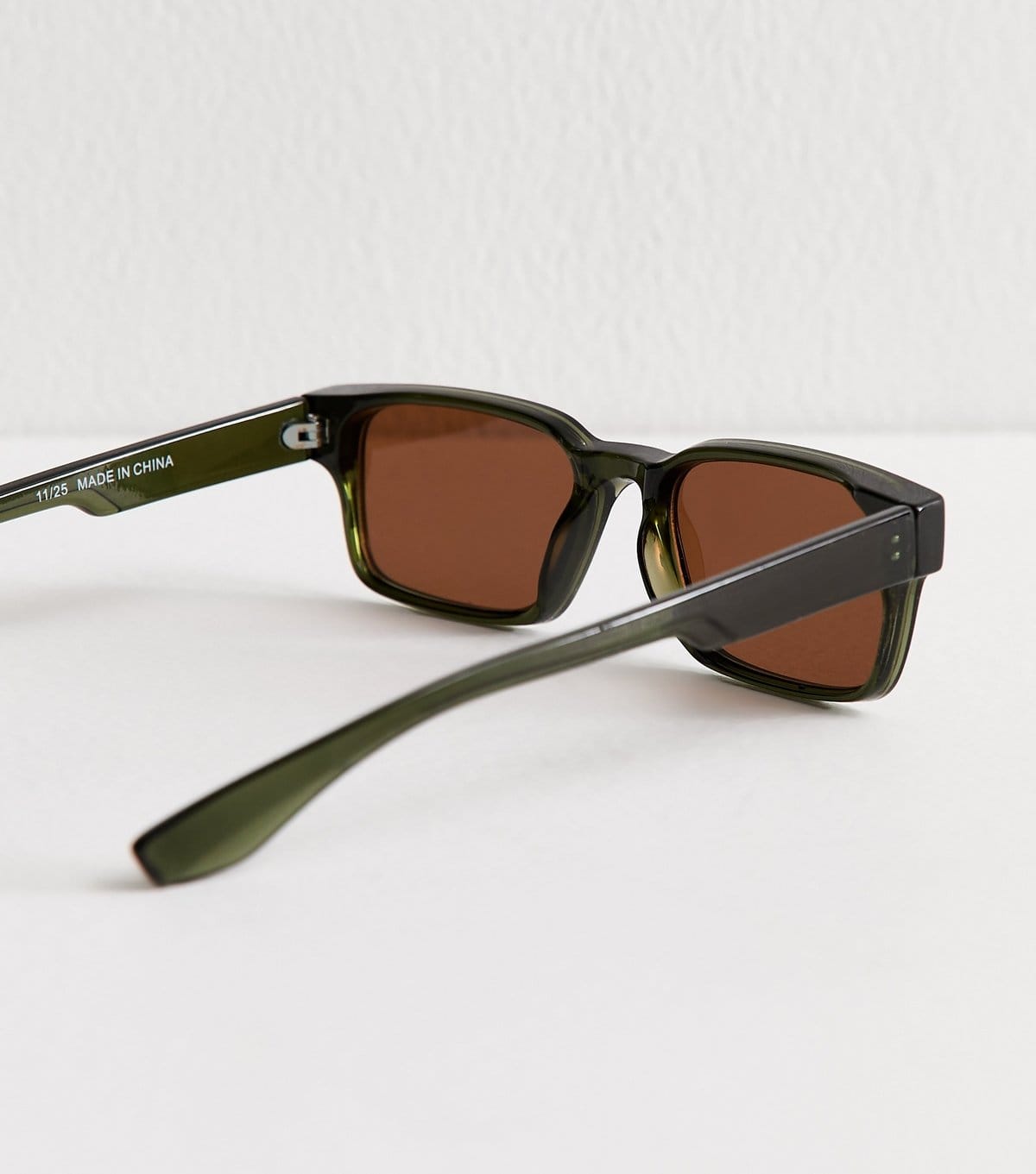 New Look Men's Dark Green Rectangular Sunglasses New Look - 4