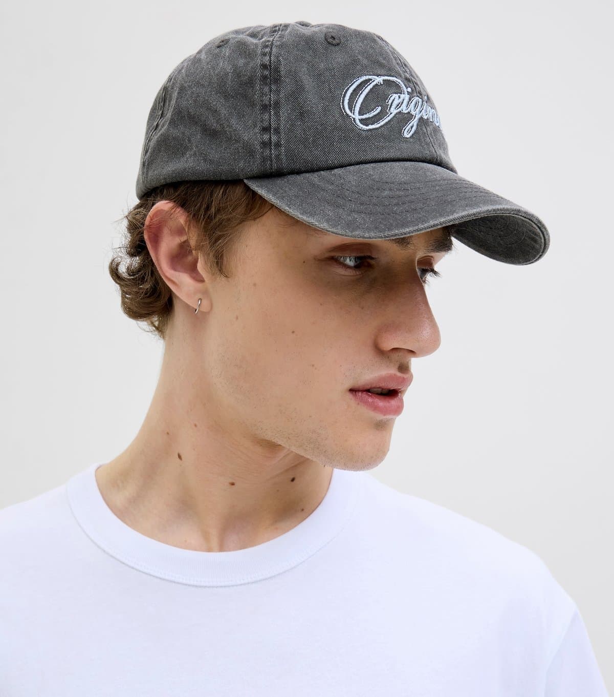 jack & jones Men's Black Logo Originals Embroidered Cap Jack & Jones New Look